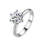 Round Cut Solitaire Sterling Silver Engagement Ring