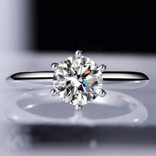 Load image into Gallery viewer, Round Cut Solitaire Sterling Silver Engagement Ring