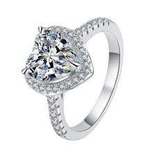 Load image into Gallery viewer, Heart Cut Moissanite Sterling Silver Ring