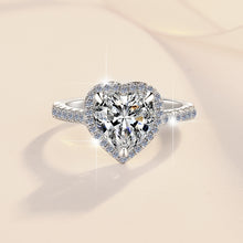 Load image into Gallery viewer, Heart Cut Moissanite Sterling Silver Ring