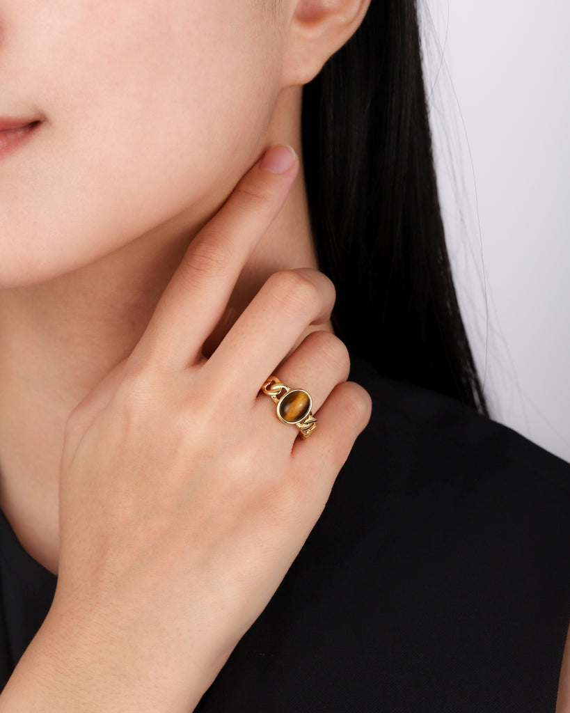 Natural Tiger's Eye ring