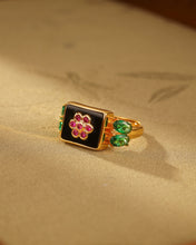 Load image into Gallery viewer, Natural Tourmaline Flower Ring