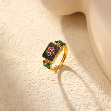 Load image into Gallery viewer, Natural Tourmaline Flower Ring