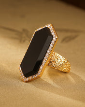 Load image into Gallery viewer, Natural Black Agate Ring