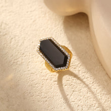 Load image into Gallery viewer, Natural Black Agate Ring