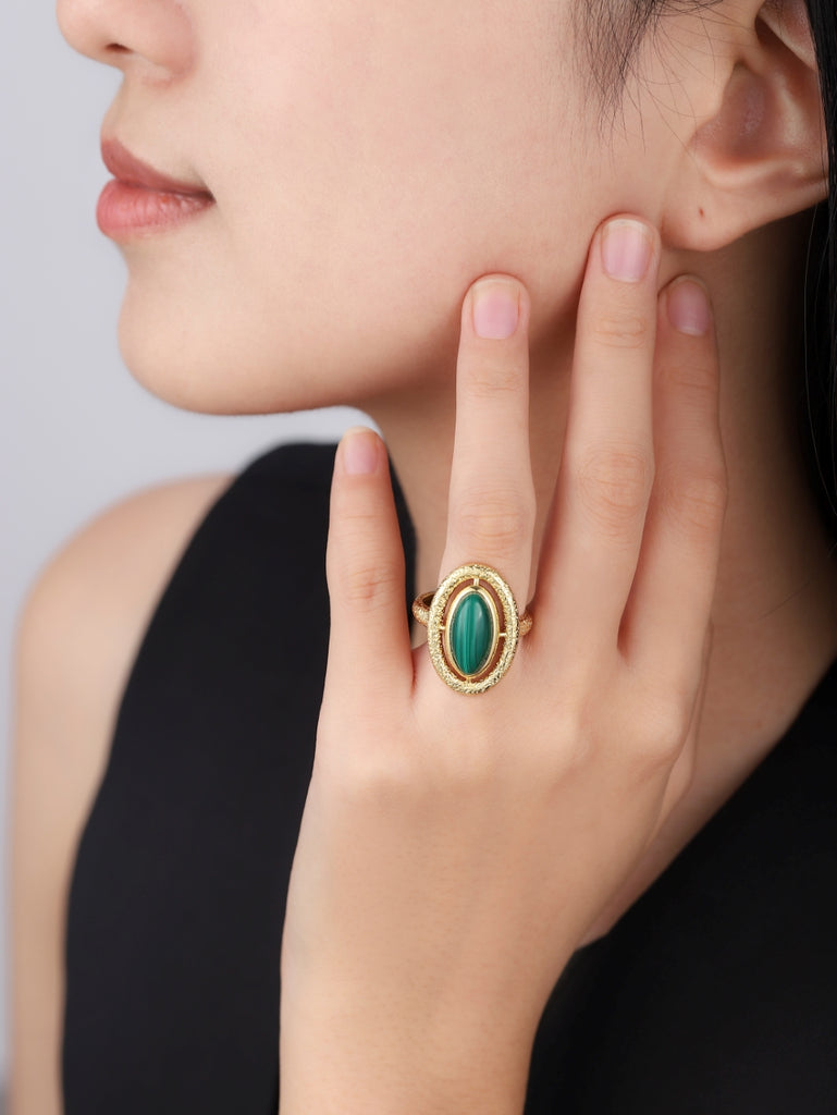 Natural Malachite Ring