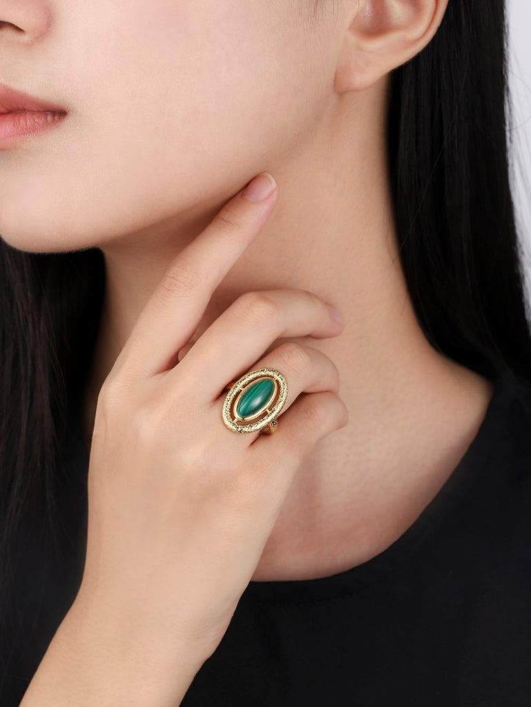 Natural Malachite Ring