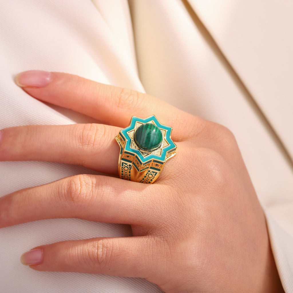 Natural Malachite Ring