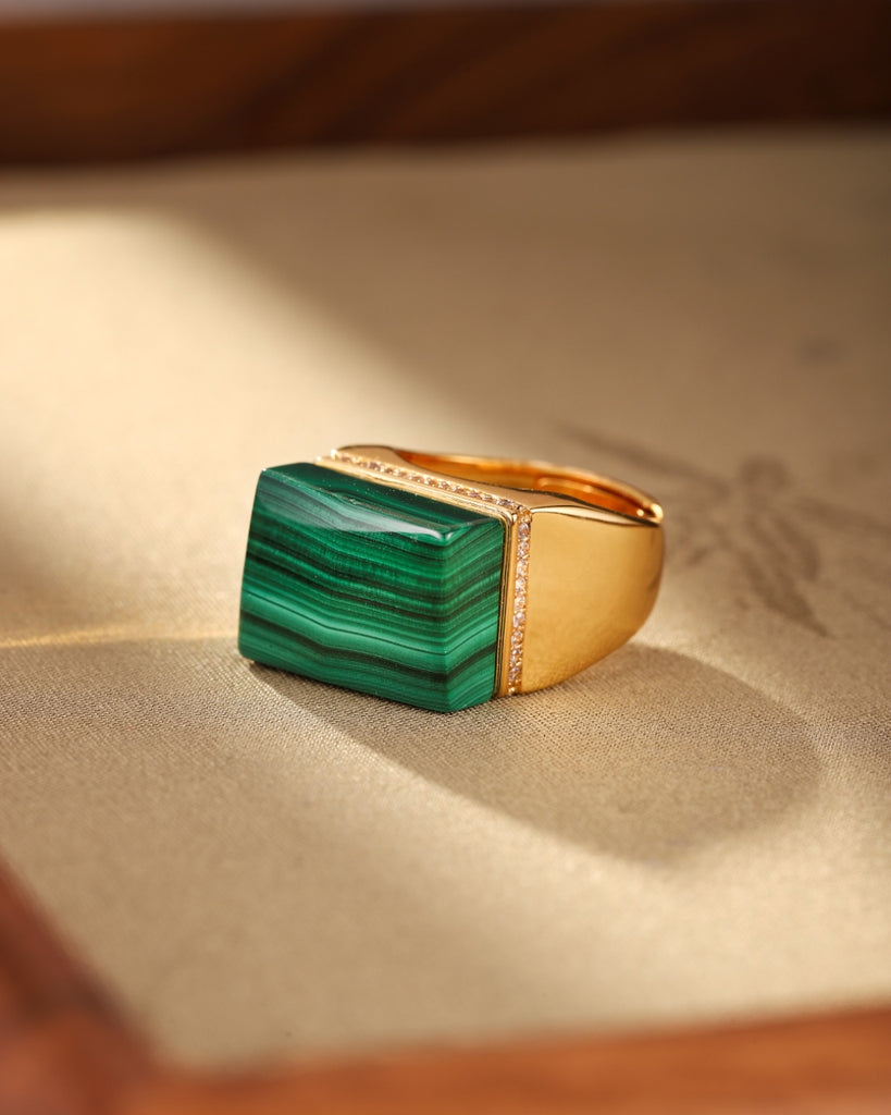 Natural Malachite Ring