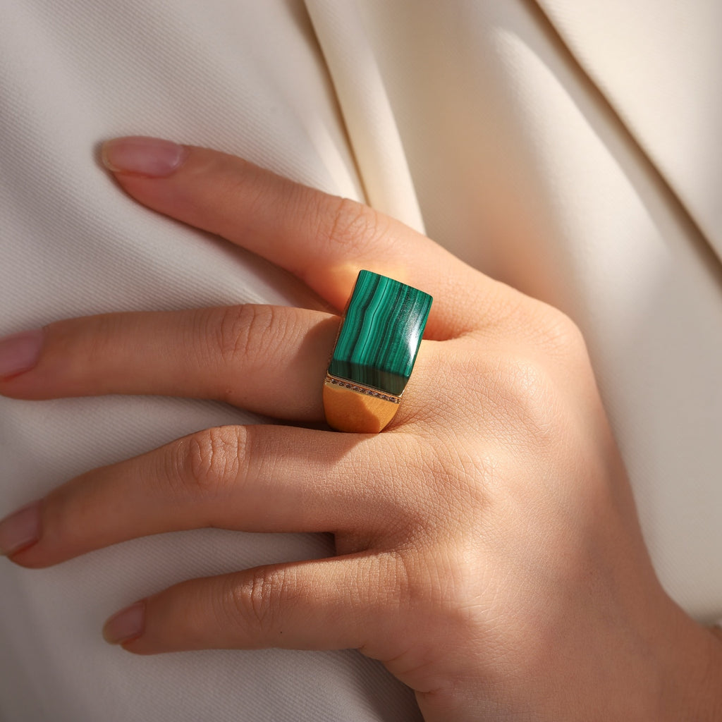 Natural Malachite Ring