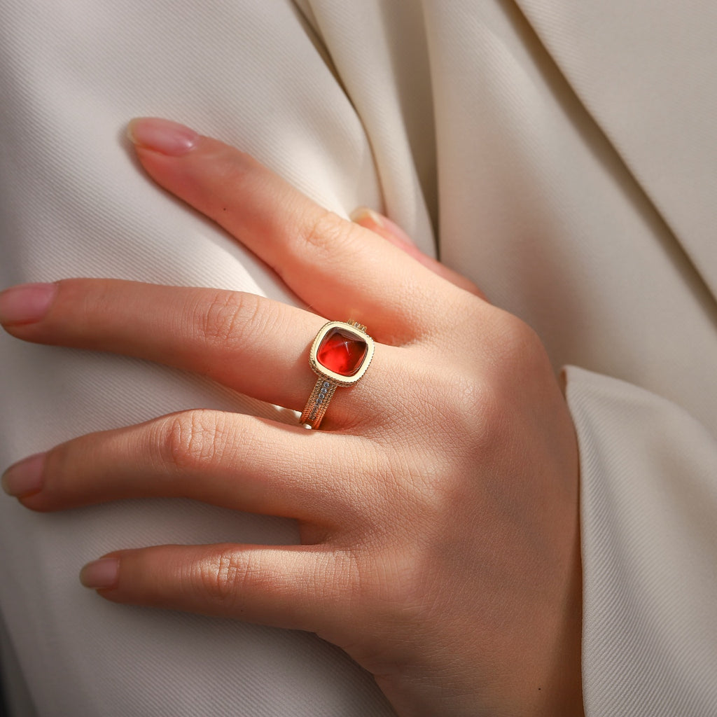 Natural Garnet Ring