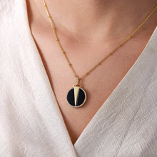 Load image into Gallery viewer, Natural Round Black  Agate Pendant