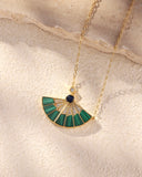 Fan-shaped Malachite Pendant