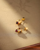 Natural  Garnet Earring