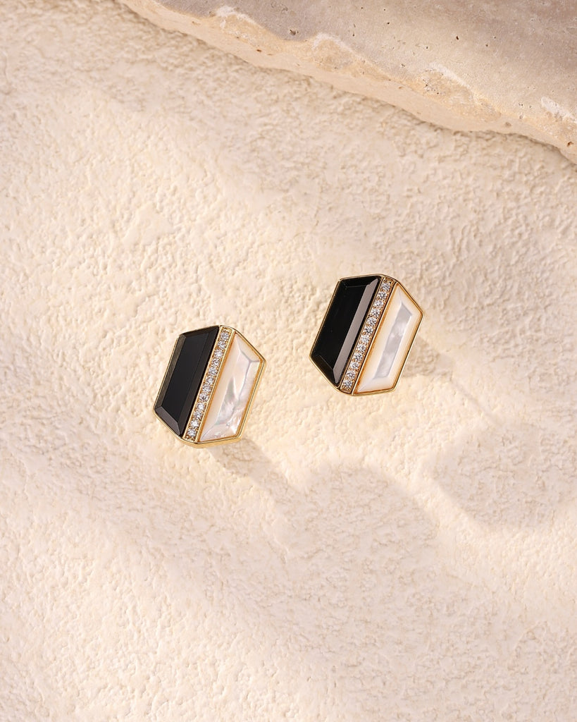 Black and White Shell Drop Earring