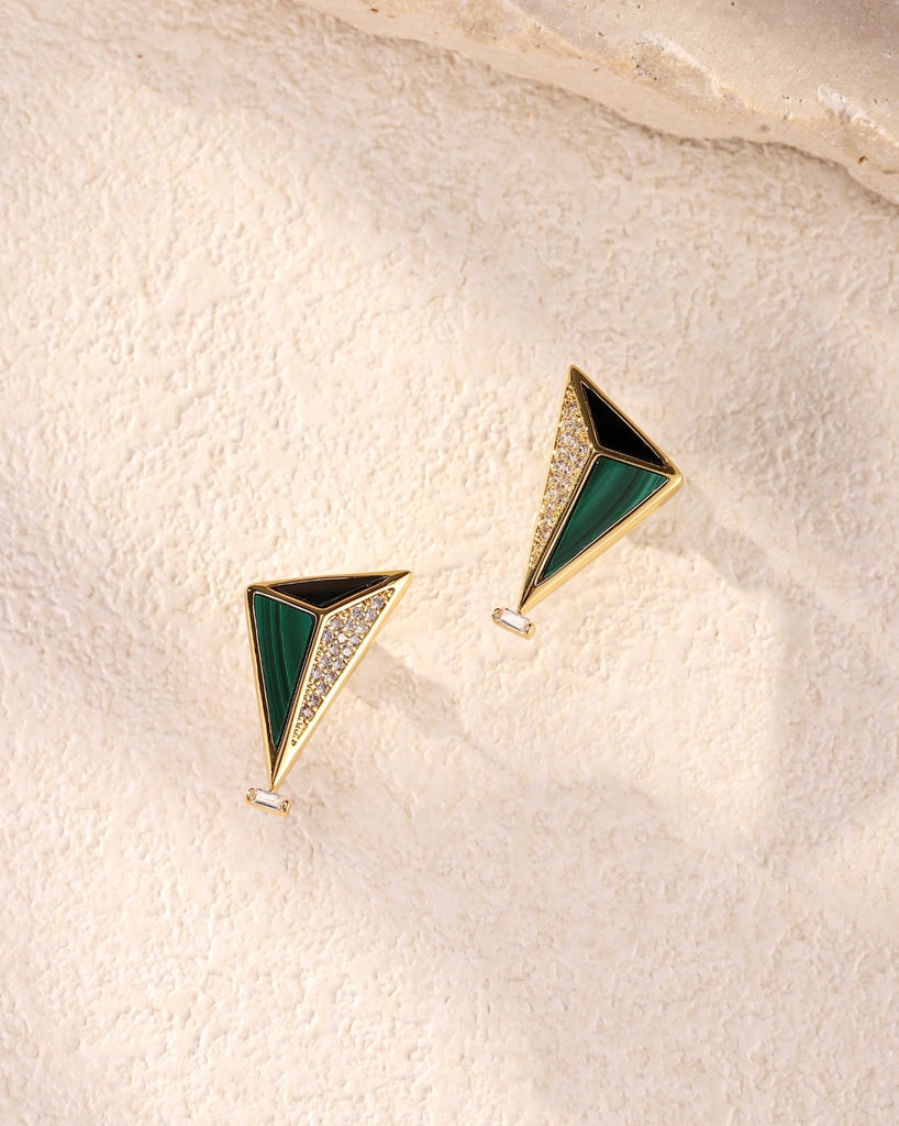 Natural  Malachite Earring