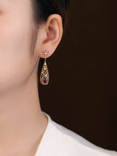 Load image into Gallery viewer, Natural  Garnet Drop Earring